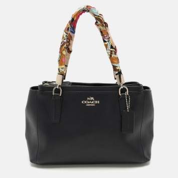 Coach Navy Blue Leather Mini Chirstie Top Zip Tote