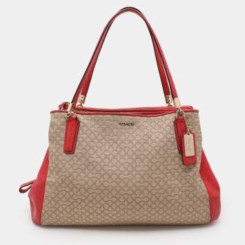 Coach Beige Coach Op Art Canvas and Leather Madison Phoebe Shoulder Bag