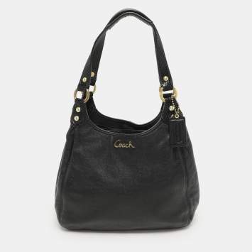 Coach Black Leather Ashley Hobo