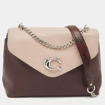 Coach Burgundy/Pink Leather Tammie Shoulder Bag