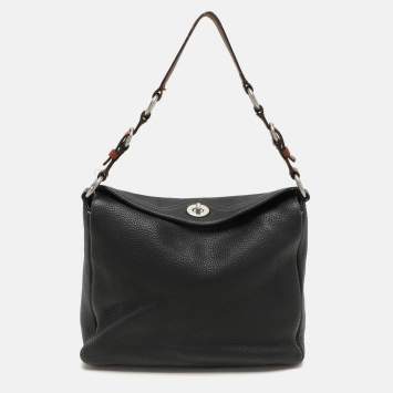 Coach Black Leather Chelsea Turnlock Hobo 