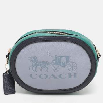 Coach Tricolor Leather Horse And Carriage Camera Crossbody Bag