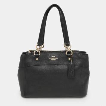 Coach Black Leather Mini Brooke Carryall Satchel