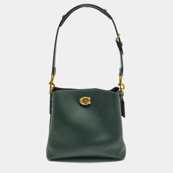 Coach Dark Green Leather Willow Bucket Bag