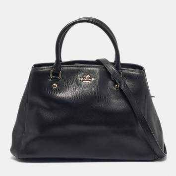 Coach Black Leather Margot Carryall Satchel