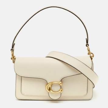 Pre Owned Coach White Pebbled Leather Tabby 26 Shoulder Bag