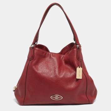 Pre Owned Coach Red Leather Edie Shoulder Bag