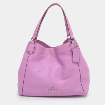 Pre Owned Coach Pink Leather Edie Shoulder Bag