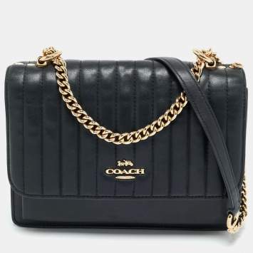 Pre Owned Coach Black Quilted Leather Klare Crossbody Bag