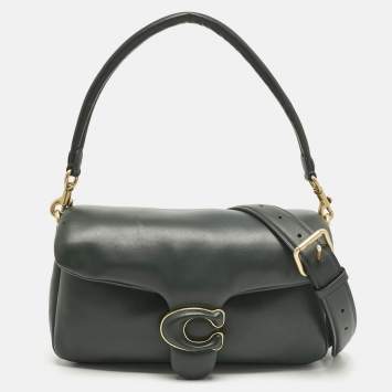 Pre Owned Coach Dark Green Leather Tabby Pillow 26 Shoulder Bag