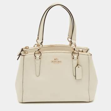 Pre Owned Coach Off White Leather Christie Carryall Satchel