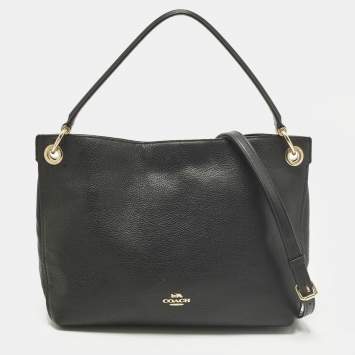 مملوكة مسبقًا Coach Clarkson Black Leather Hobo