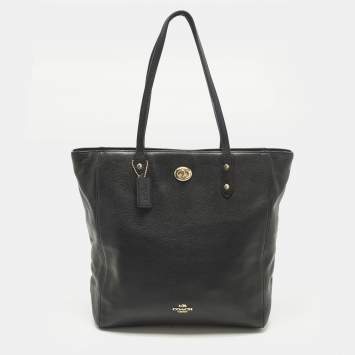 Pre Owned Coach Town Black Leather Tote