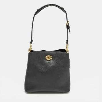 مملوكة مسبقًا Coach Willow Black Leather Bucket Bag