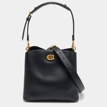 مملوكة مسبقًا Coach Willow Black Leather Bucket Bag