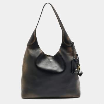 Pre Owned Coach Brooklyn 39 Brown/Black Ombre Leather Shoulder Bag