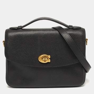 Pre Owned Coach Cassie Black Leather Crossbody Bag