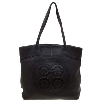 Coach Black Leather Shopper Tote