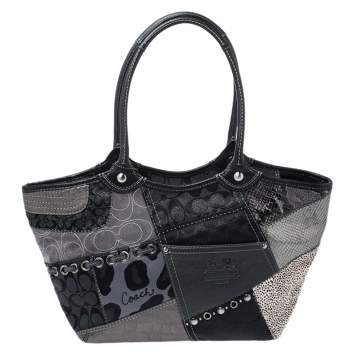 Pre Owned Coach Multicolor Patchwork Bleecker Tote