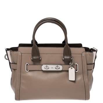 Pre Owned Coach Multicolor Leather Swagger 27 Carryall Satchel