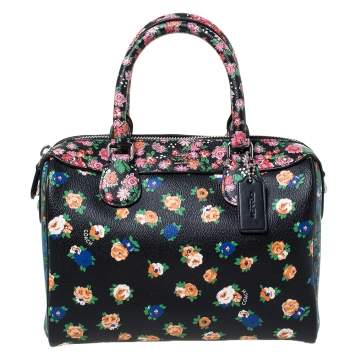Pre Owned Coach Multicolor Floral Print Coated Canvas Mini Bennett Satchel