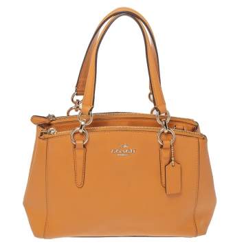 Pre Owned Coach Orange Leather Mini Christie Carryall Satchel