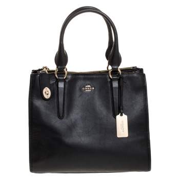 مملوكة مسبقًا Coach Black Leather Double Zip Tote
