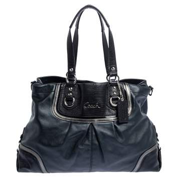 Pre Owned Coach Black Leather Ashley Satchel