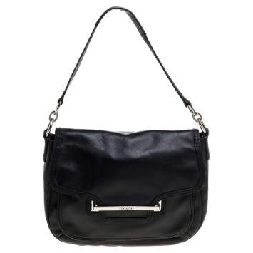 مملوكة مسبقًا Coach Black Leather Taylor Flap Crossbody Bag