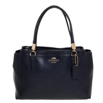 مملوكة مسبقًا Coach Navy Blue Leather Mini Christie Carryall Satchel