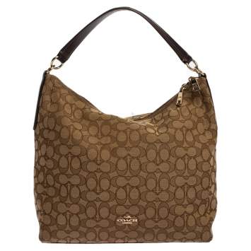 Pre Owned Coach Brown Signature Canvas Hobo