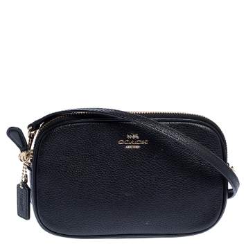 Pre Owned Coach Black Leather Sadie Crossbody Bag