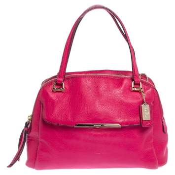 Pre Owned Coach Fuchsia Leather Madison Georgie Satchel