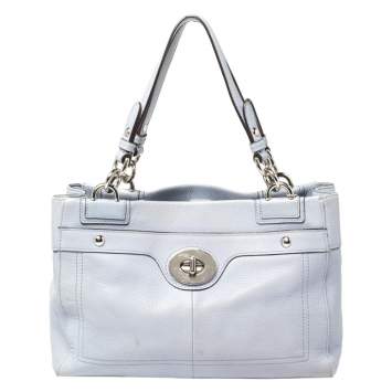 Pre Owned Coach Lilac Leather Penelope Tote