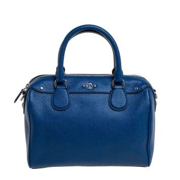 Pre Owned Coach Blue Leather Mini Bennett Satchel