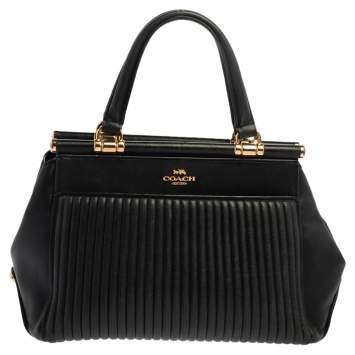 Pre Owned Coach Black Quilted Leather Grace Satchel