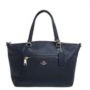 Pre Owned Coach Blue Leather Prairie Satchel