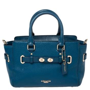Pre Owned Coach Blue Leather Swagger 20 Satchel
