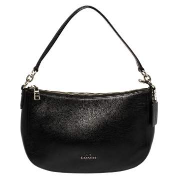 Pre Owned Coach Black Leather Chelsea Hobo