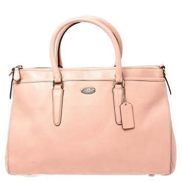Pre Owned Coach Pink Leather Morgan Tote