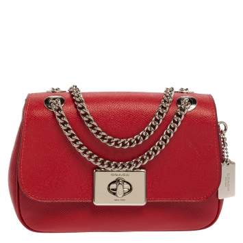 Pre Owned Coach Red Leather Mini Cassidy Shoulder Bag
