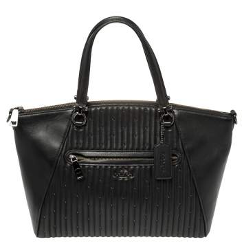 Pre Owned Coach Black Leather Prairie Satchel