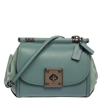 Pre Owned Coach Blue Leather and Suede Drifter Crossbody Bag