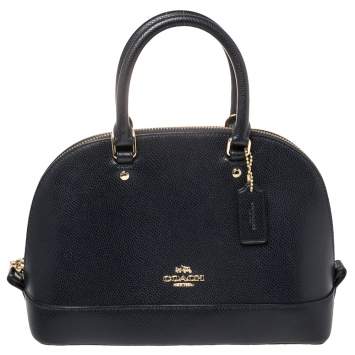 Pre Owned Coach Midnight Blue Leather Mini Sierra Satchel