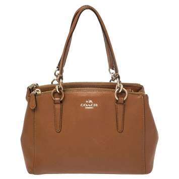 Pre Owned Coach Brown Leather Mini Christie Carryall Satchel