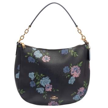 Pre Owned Coach Multicolor Floral Print Coated Canvas Elle Hobo