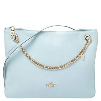 Pre Owned Coach Blue Leather Hippie Crossbody Bag