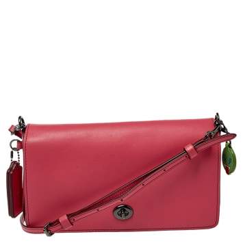Pre Owned Coach Pink Leather Legacy Penny Crossbody Bag