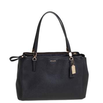 Pre Owned Coach Black Leather Large Christie Carryall Satchel  