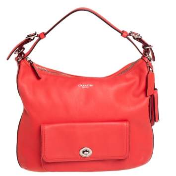 Pre Owned Coach Red Leather Legacy Courtenay Hobo
